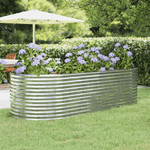 vidaXL Letto Giardino Acciaio Verniciato Polvere 249x100x68 cm Argento