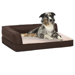 vidaXL Materasso Ergonomico per Cani 60x42cm Pile Effetto Lino Marrone