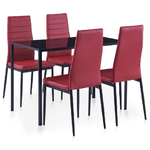 vidaXL Set da Pranzo 5 pz Rosso Vino