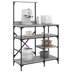 vidaXL Mobile Cucina Grigio Sonoma 90x40x132 cm Multistrato e Metallo