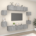 Set Mobili Porta TV 8pz Grigio Sonoma in Legno Ingegnerizzato