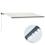 vidaXL Tenda da Sole Retrattile Manuale con LED 600x300 cm Crema