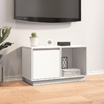 vidaXL Mobile Porta TV Bianco 74x35x44 cm in Legno Massello di Pino