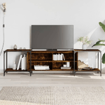 Mobile Porta TV Rovere Fumo 203x37x50 cm in Legno ingegnerizzato