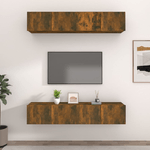 vidaXL Mobili TV 4 pz Rovere Fumo 80x30x30 cm in Legno ingegnerizzato