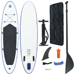 vidaXL Set Tavola da SUP e Surf Gonfiabile Blu e Bianco