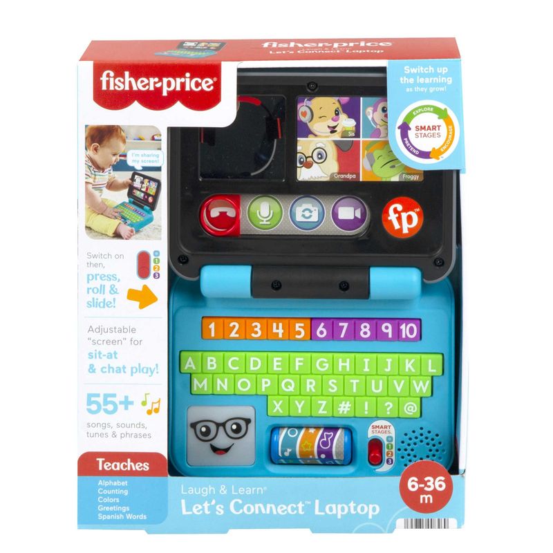 Fisher-Price-Laugh-and-Learn-Ridi-e-Impara-Il-Mio-Primo-Laptop-Edizione-italiana-Giocattolo-Elettronico-con-Contenuti-Educativi-Smart-Stages