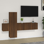 Set Mobili Porta TV 3 pz Rovere Marrone in Legno ingegnerizzato