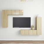 vidaXL Set Porta TV 4 pz Rovere Sonoma in Truciolato