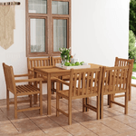 vidaXL Set da Pranzo per Esterni 7 pz in Legno Massello di Teak