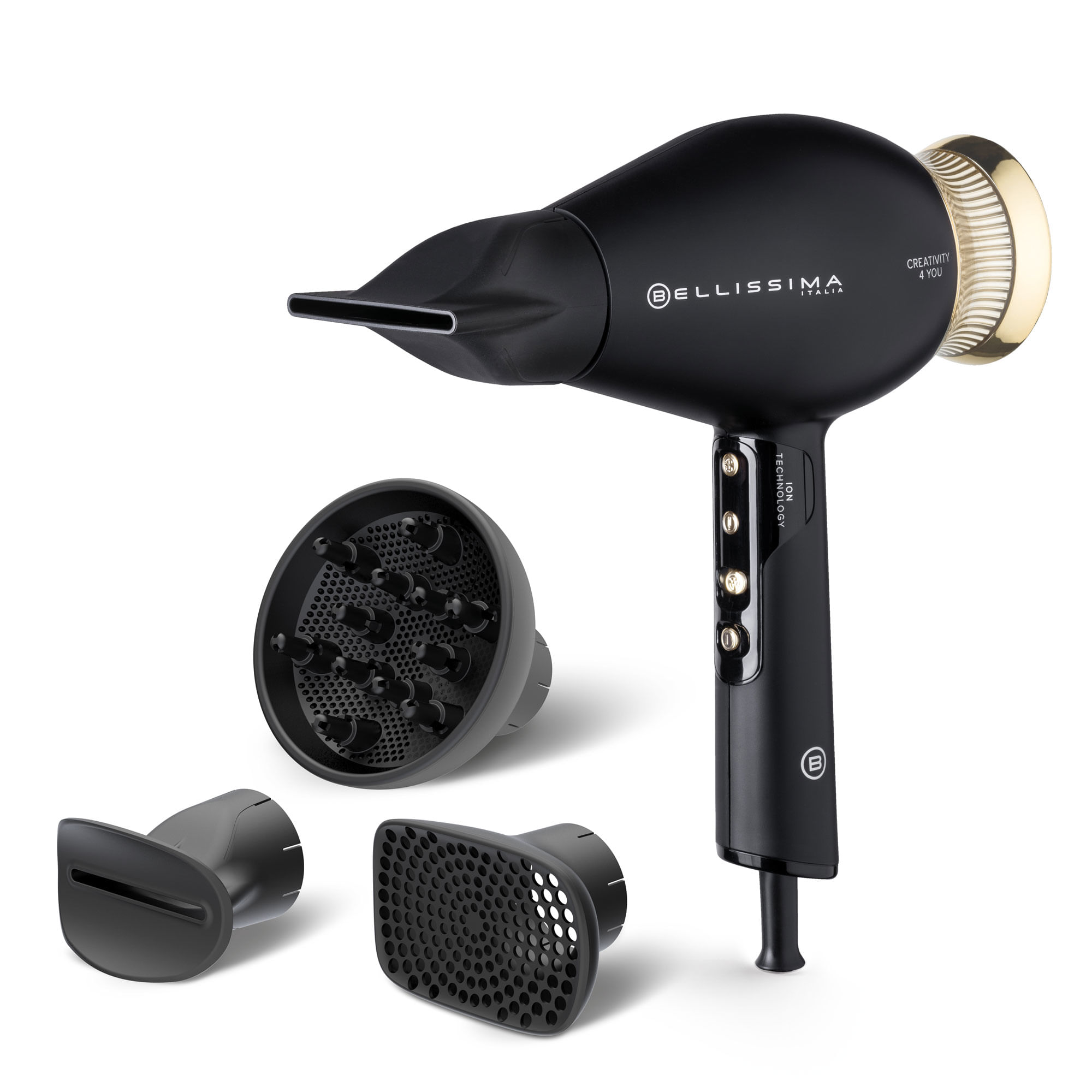 Bellissima Imetec Creativity 4 You, Asciugacapelli Professionale, 4 Accessori, Diffusore