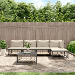 vidaXL Set Divani da Giardino 6 pz con Cuscini Antracite in Polyrattan