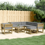 vidaXL Set Divani da Giardino 8pz con Cuscini Legno Impregnato di Pino