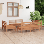 vidaXL Set Divani da Giardino 8 pz Miele in Legno Massello di Pino