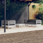 vidaXL Set Divani da Giardino 6 pz con Cuscini Antracite Legno di Pino