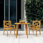 vidaXL Set Mobili da Pranzo per Giardino 3 pz Legno Massello di Acacia