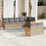 vidaXL Set Divano da Giardino 8 pz con Cuscini Beige in Polyrattan