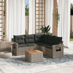 vidaXL Set Divano da Giardino 6 pz con Cuscini Grigio in Polyrattan