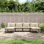 vidaXL Set Divani da Giardino 6 pz con Cuscini Antracite in Polyrattan