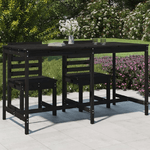 vidaXL Tavolo da Giardino Nero 203,5x90x110 cm Legno Massello di Pino