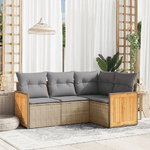 vidaXL Set Divano da Giardino 4 pz con Cuscini Beige in Polyrattan