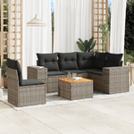 vidaXL Set Divano da Giardino 6 pz con Cuscini Grigio in Polyrattan