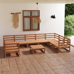 Set Divani da Giardino 10 pz in Legno Massello di Pino