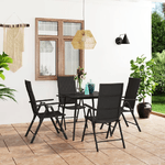 vidaXL Set da Pranzo da Giardino 5 pz Nero