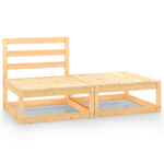 vidaXL Set Divani da Giardino 2 pz in Legno Massello di Pino