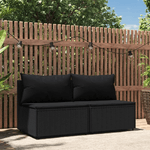 vidaXL Divani Centrali da Giardino con Cuscini 2pz in Polyrattan Nero