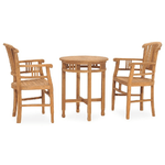 vidaXL Set da Pranzo da Giardino 3 pz in Legno Massello di Teak