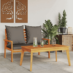 vidaXL Set da Giardino con Cuscino in Legno Massello di Acacia