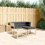 vidaXL Set Divani Giardino 3 pz con Cuscini in Legno Massello di Pino