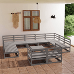 vidaXL Set Divani da Giardino 12 pz in Legno Massello di Pino