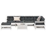 vidaXL Set Salotto Giardino 8pz con Cuscini Bianco Legno Massello Pino