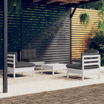 Set Divani da Giardino 5 pz con Cuscini Antracite Legno di Pino