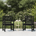 vidaXL Sedie da Giardino 2pz Nere 60x48x91 cm Legno Massello di Pino