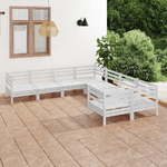 vidaXL Set Salotto da Giardino 8 pz in Legno Massello di Pino Bianco