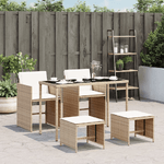 vidaXL Set da Pranzo da Giardino 5 pz con Cuscini Beige in Polyrattan