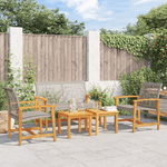 vidaXL Set Salotto da Giardino 5pz Grigio in Polyrattan e Legno Acacia