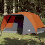 vidaXL Tenda Campeggio 6Persone Grigia e Arancione 412x370x190 Taffetà