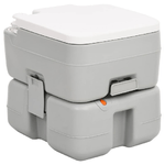 vidaXL Toilette da Campeggio Portatile Grigia e Bianca 15+10 L in HDPE