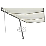 vidaXL Tenda da Sole Retrattile Manuale con LED 600x300 cm Crema