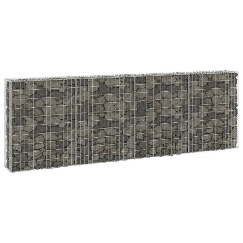 vidaXL Gabbione con Copertura in Acciaio Zincato 300x30x100 cm