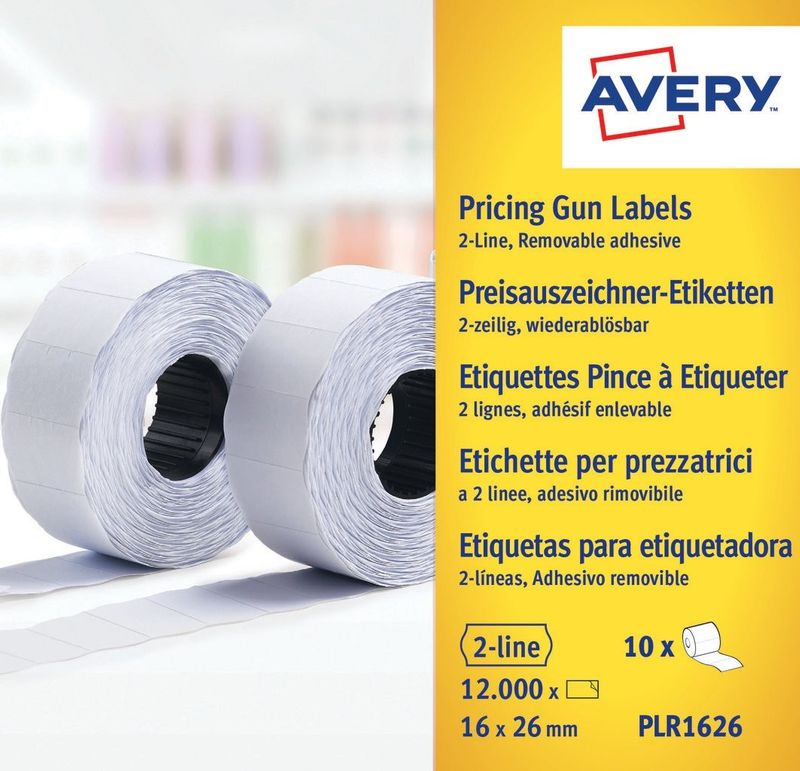 Avery-PLR1626-etichetta-autoadesiva-Etichetta-con-prezzo-Rimovibile-Bianco-12000-pz