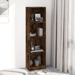 vidaXL Libreria a 4 Ripiani Rovere Fumo 40x24x143 cm Legno ingegnerizzato