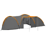 vidaXL Tenda Igloo Campeggio 650x240x190 cm 8 Persone Grigio Arancione