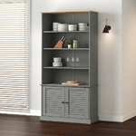 vidaXL Libreria VIGO 85x35x170 cm in Legno Massello di Pino Grigio