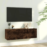 vidaXL Mobile TV a Parete Rovere Fumo 100x30x30cm Legno Ingegnerizzato