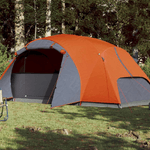 vidaXL Tenda Campeggio 8Persone Grigia e Arancione 360x430x195 Taffetà